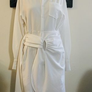 Draped Shirt Dress